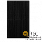 REC阿尔法REC360AA黑色360W太阳能电池板 - 低成本