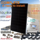 12.6kW Solaria PowerXT 350R-PD屋顶安装太阳能系统
