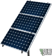 3 solar panels on Top of Pole Mount